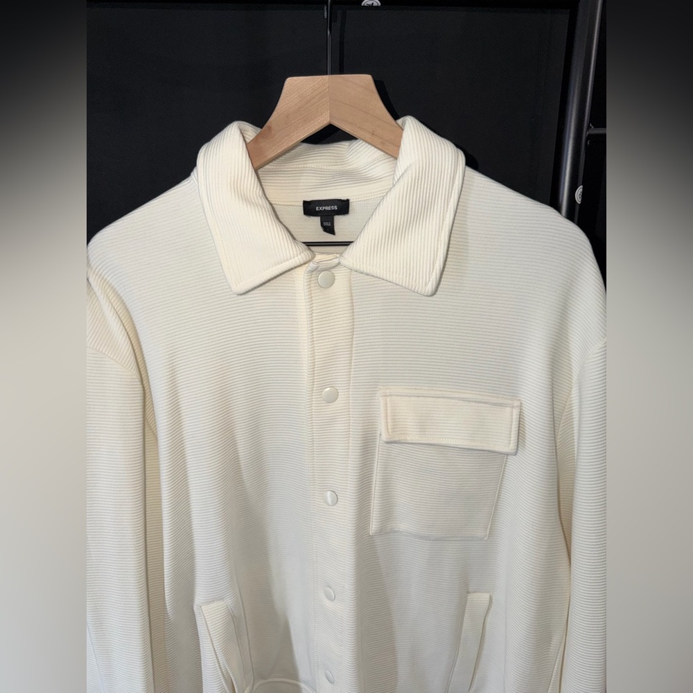 Express Off-White Ribbed Jacket - Picture 5 of 8